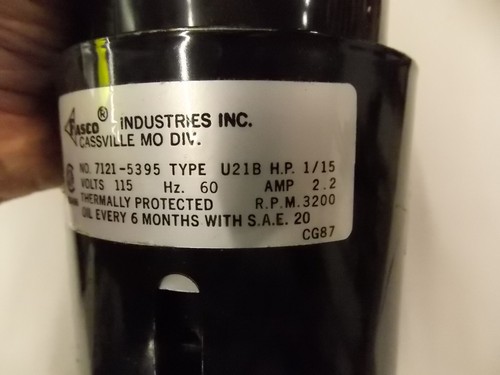 Fasco 7121-5395 Motor Type U21B 1/15 HP 115 V 2.2 Amp H1 - Picture 3 of 5