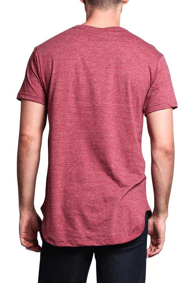 Victorious Men's Longline T-Shirt | Curved Hem Hipster Tee | Olive Camo | Size Large - View #6
