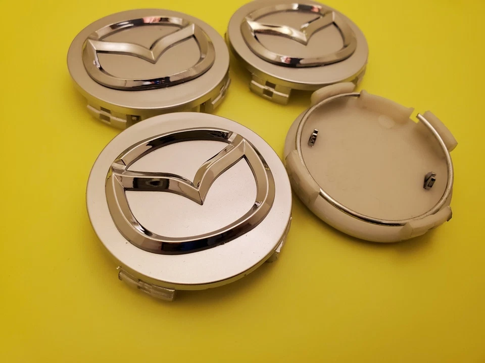 4 X MAZDA 56mm Black Wheel Center Caps - Mazda 3/5/6, Miata, RX 8, CX-3/5/7/9... - Изображение 2 из 4