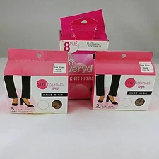 Leggs Everyday Knee Highs Plus Suntan One Size Nude Sheer Toe Lot of 3