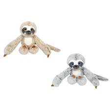 Adventure Planet Plushes - SET OF 2 NATURAL SLOTHS (Brown & Gray)(7.5 inch) -New
