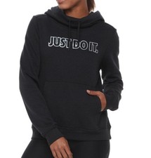 Nike Women's Sportwear Funnel Neck Black/Silver Hoodie 921765-010 Sizes XS/S/M