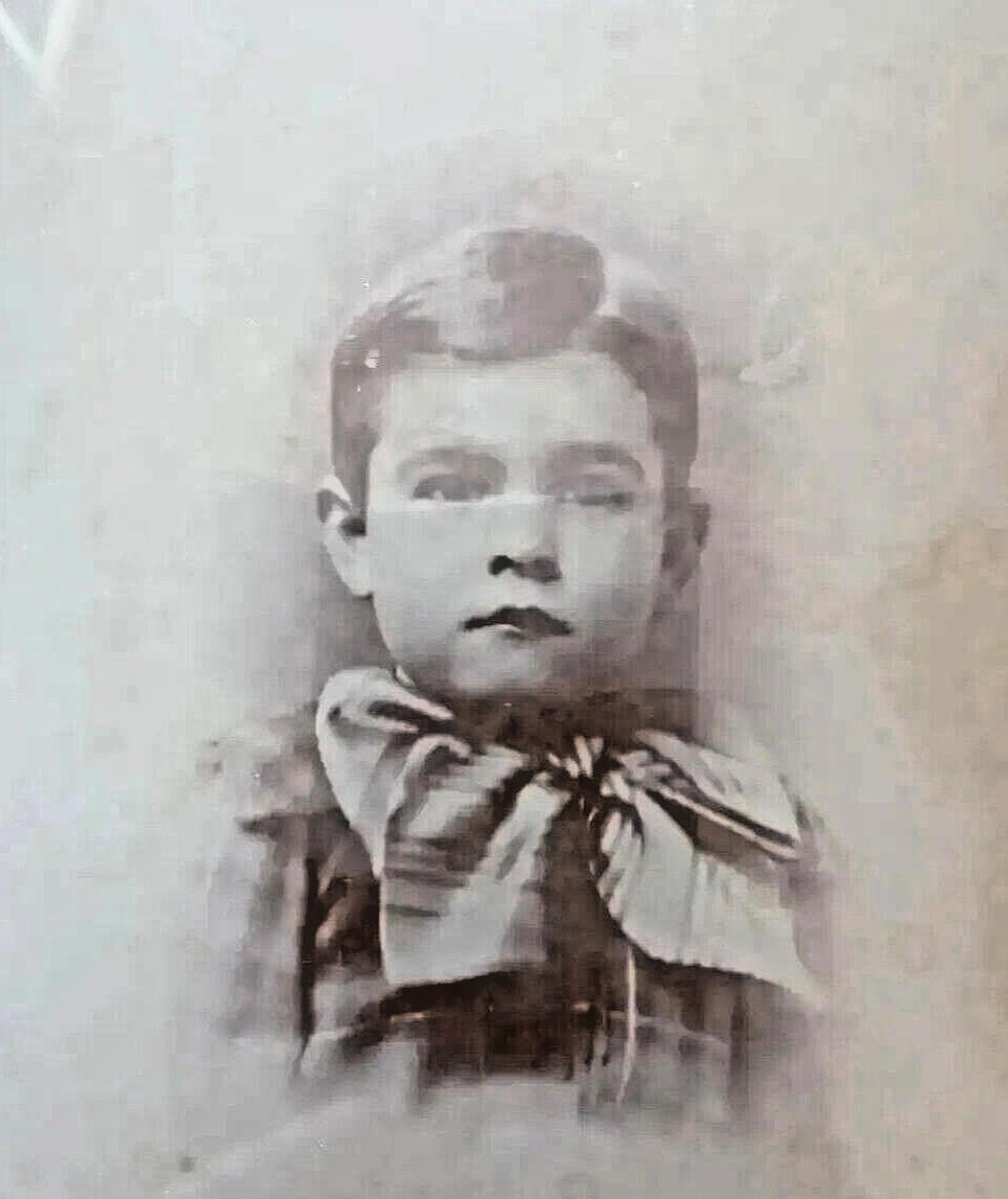 Antique Ambrotype Photo On Glass of a Young Child Boy No Frame