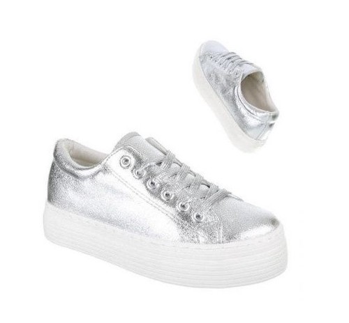 Sneakers donna scarpe sportive passeggio zeppa alta oro e argento | eBay