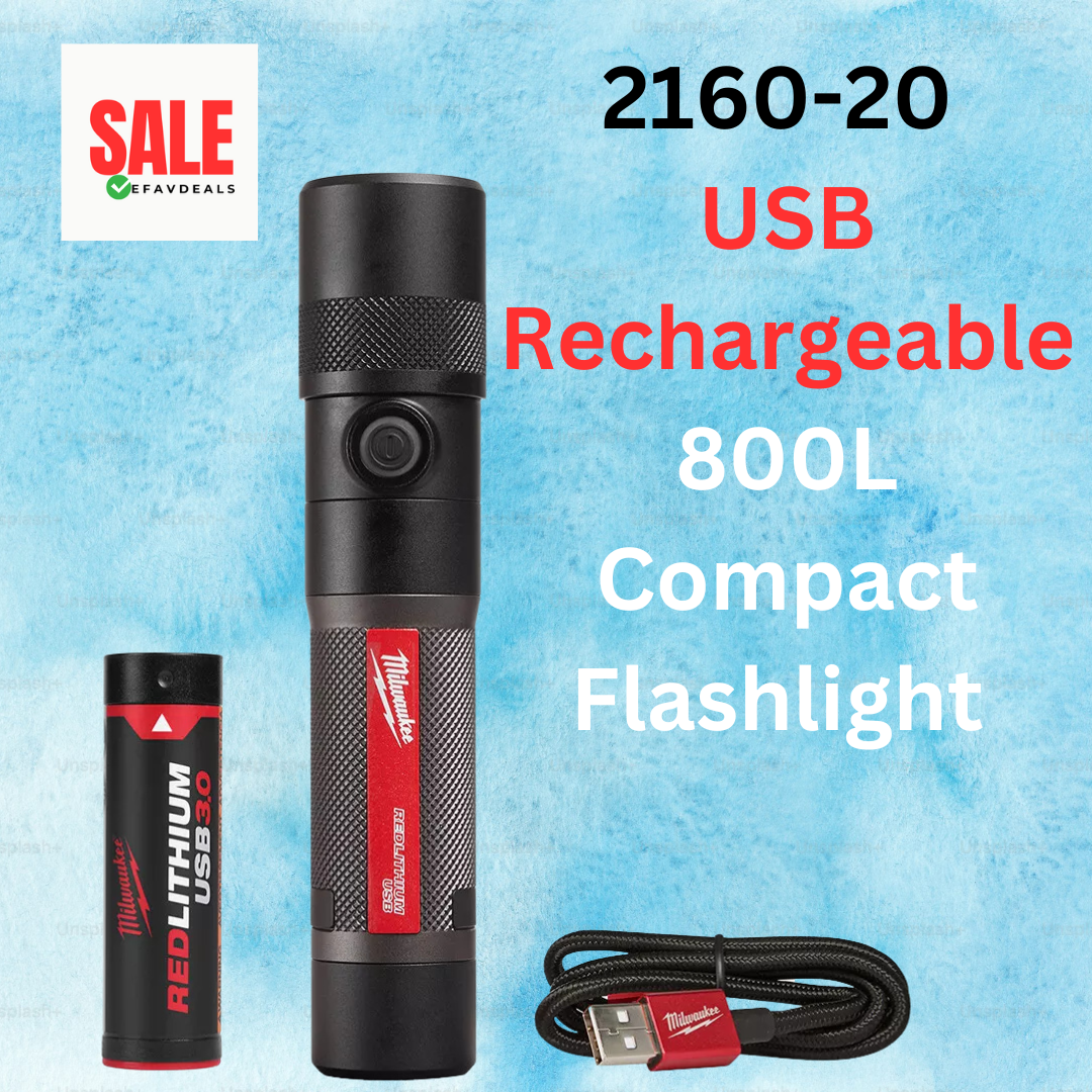Milwaukee 2160-21 800L Compact Flashlight, USB Rechargeable Milwaukee 2160-21 800L Compact Flashlight, USB Rechargeable