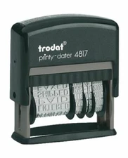 Trodat Printy 4817 Self Inking, Date Stamp with 12 Changeable Messages 5 COLORS