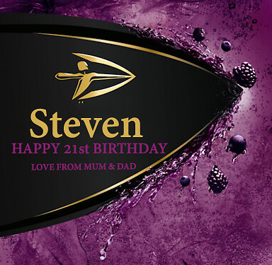 4 x PERSONALISED STRONGBOW DARK FRUITS CIDER BOTTLE LABELS - PARTY / BIRTHDAY - Picture 1 of 2
