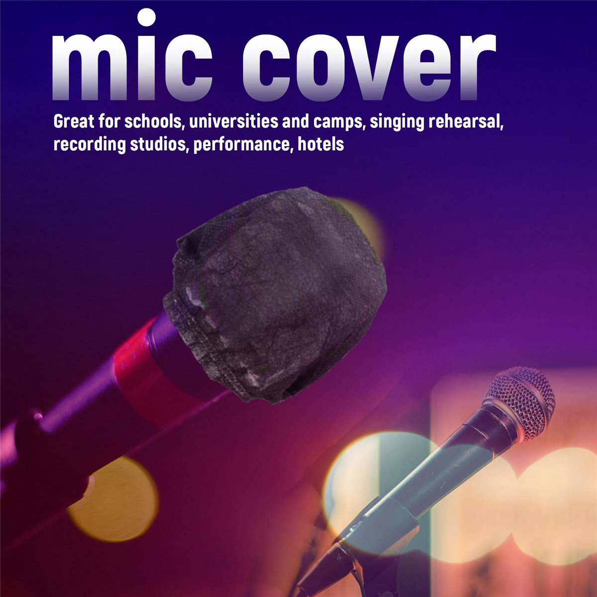 200 Pcs Black Disposable Microphone Covers Karaoke Splash Mic
