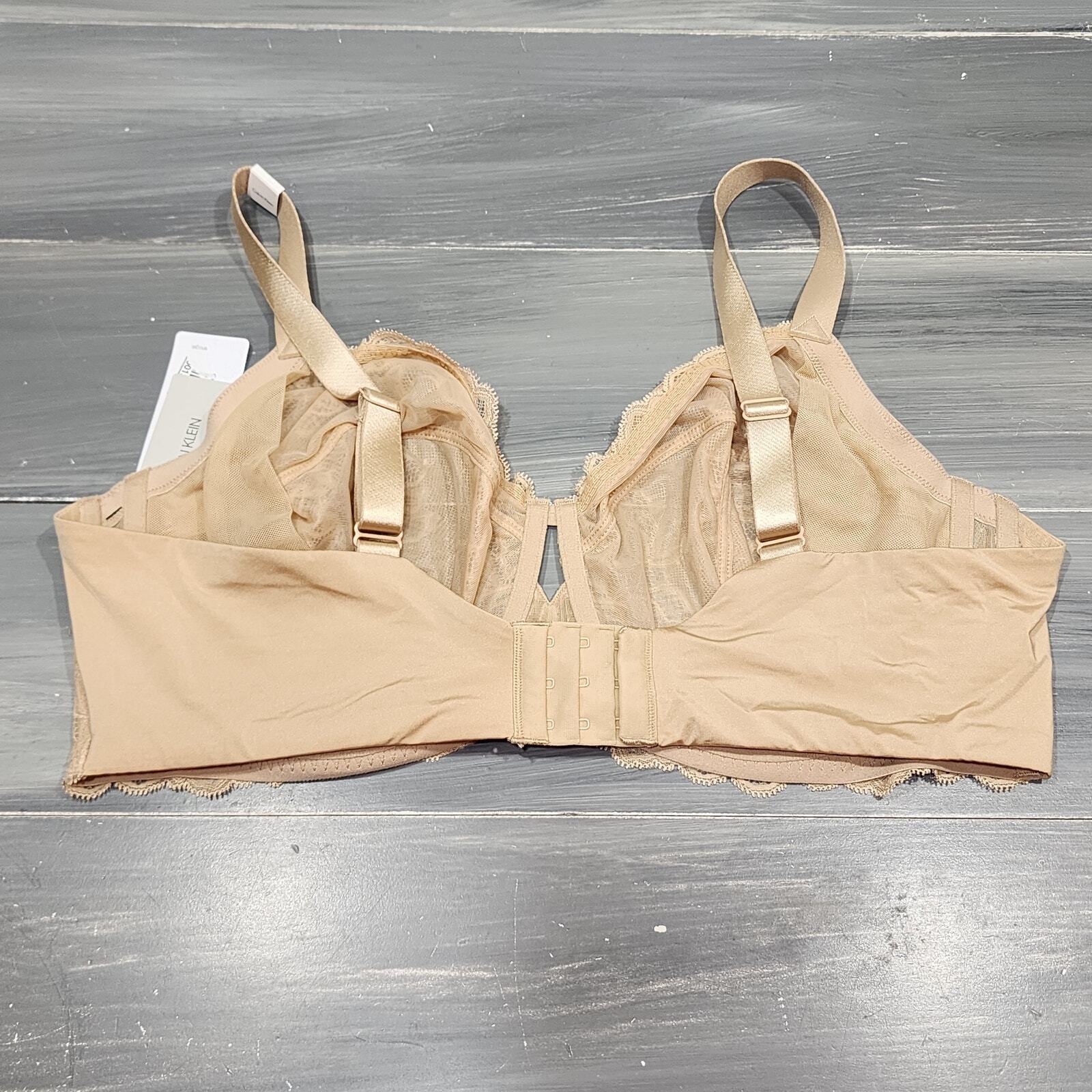 Calvin Klein Seductive Comfort Bra 42D With Lace Full Coverage  QF1741 Beige thumbnail 2