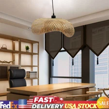 Bamboo Wicker Rattan Shade Pendant Light Fixture Art Asian Hanging Ceiling Lamp
