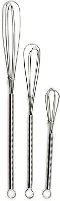 Steel Mini Whisk Set of (3)  5''-7''-8'' Chrome Plated Steel Whisks - Kitchen Tools