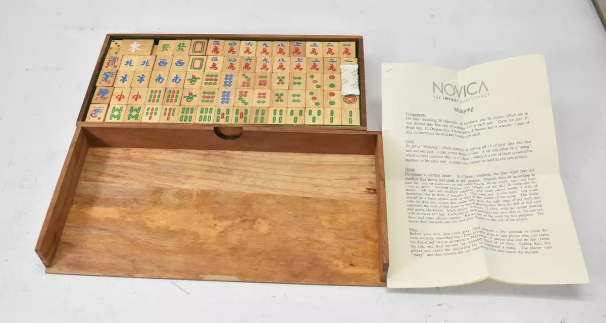 Handcrafted Wooden Mahjong Game