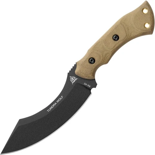 TOPS Tundra Wolf 5.75" 1095HC Green Micarta Fixed Knife w/Sheath TWLF01