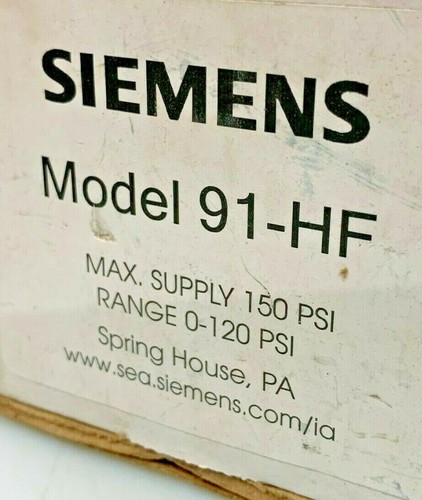 SIEMENS Model 91-HF Air Filter Regulator 0 to 120 psi 1/4" NPT Max 150 psi - Picture 3 of 4