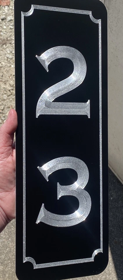 Letrero grabado personalizado personalizado número de casa dirección de calle metal 5x14 Foto 3 de 4