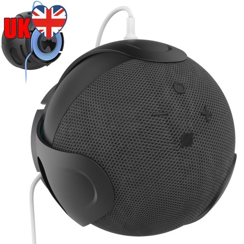 Wall Mounted Stand Space Saving Speaker Holder for Echo Dot Gen 4 (Black)