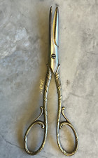 Pair of Elegant Antique Acier H.P. Gilt Silver Plated Grape Scissors Shears 1914