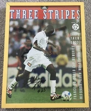World Cup Soccer Three Stripes Issue Signed Genuine Eddie Pope Autograph