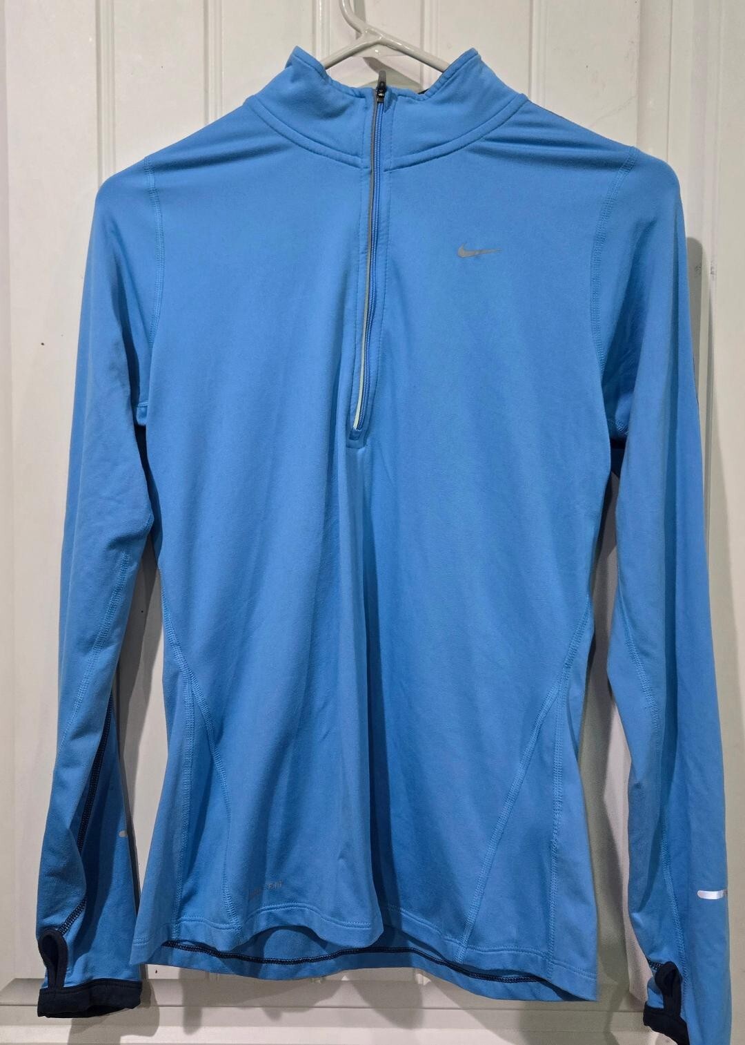 NIKE Running Dri-Fit Long Sleeve Quarter Zip- Women’s Blue Activewear Size SMALL