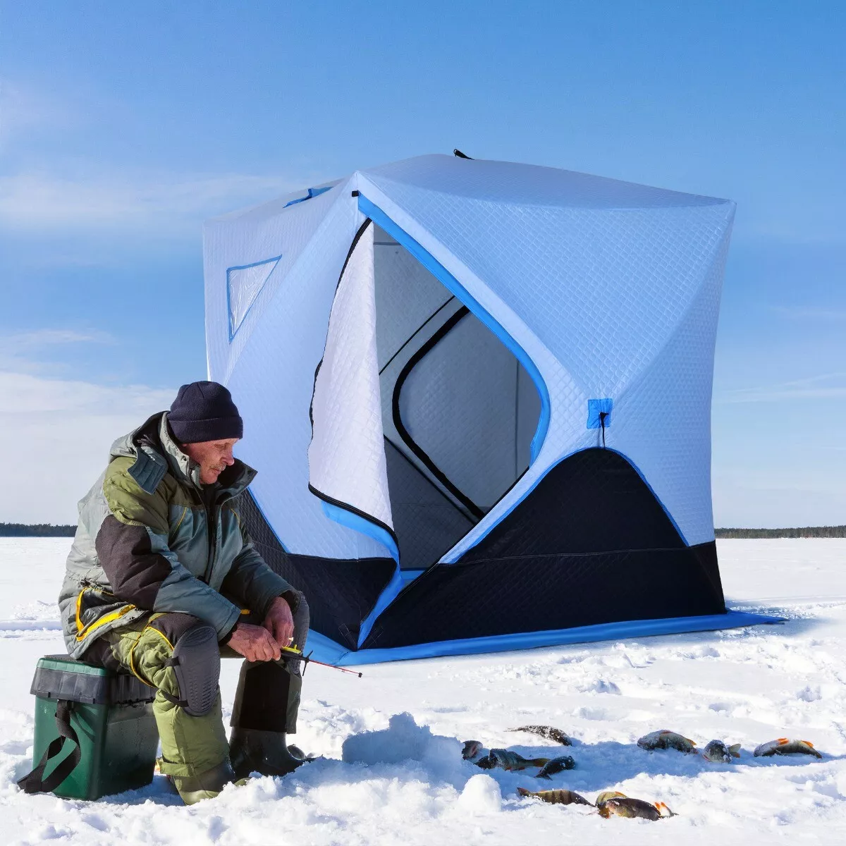 4-Person Portable Ice Fishing Tent Shelter Shanty Winter Igloo Instant Hut