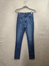 Old Navy Girls Jean 16 Blue Cottonblend High Rise Stretch Cut Off Denim Jeggings