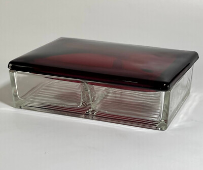 Anchor Hocking Royal Ruby Playing Card Cigarette Box MCM