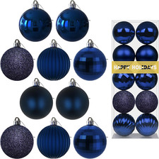 Navy Blue 3.2 Large Christmas Balls - Christmas Tree Decoration Ornaments Sh...