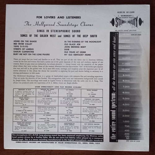 THE HOLLYWOOD SOUNDSTAGE CHORUS SONGS OF THE GOLDEN WEST DEEP SOU VINYL LP 98-30 - Picture 2 of 4