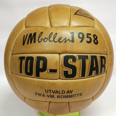 Top Star VM Bollen 1958 FIFA World Cup Sweden Leather Soccer Match ball size5