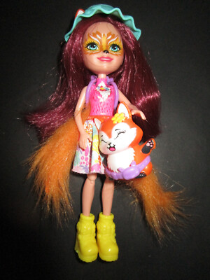 B1243) SÜSSE ALTE ENCHANTIMALS DOLL FELICITY FOX UND IHR TIER FLICK MATTEL 2018