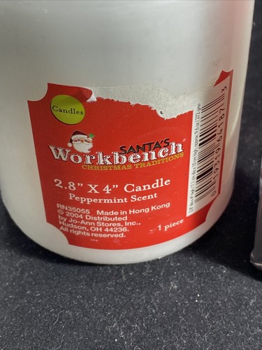 Weihnachtsmann Werkbank Buntglas Kerzenhalter kommt mit Pfefferminzkerze - Bild 5 von 6