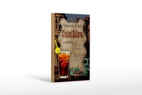 Holzschild Rezept 12X18 Cm Cuba Libre Zutaten EiswüRfel Deko Schild