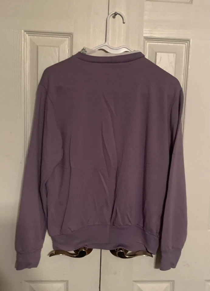 Vintage 90s Blair Women’s Small Purple floral Grandma Pullover Sweater - Image 3 of 3