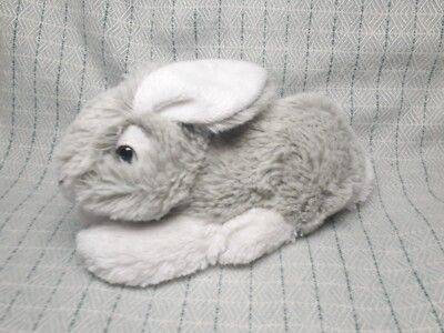 Inware Hase liegend Stofftier ca 15cm Kuscheltier grau weiß 