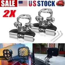2PCS Pillar Hood Led Work Light Bar Mount Bracket Clamp Holder Offroad Universal