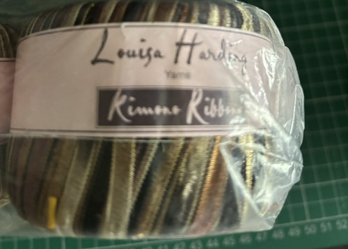 Louisa Harding Kimono Ribbon Yarn 8x50g Balls Gold,Brown, Beige Mix. Shade 3 - Picture 4 of 6