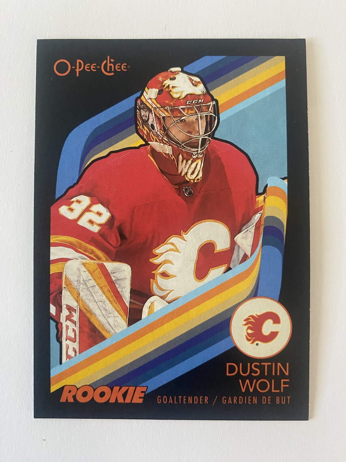 23-24 O-Pee-Chee DUSTIN WOLF #574 Marquee Rookie Retro Black Border /100
