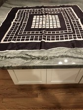 Brown  Cream Square Scarf Estate Vintage 26x26