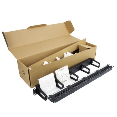 Excel Cat5e Auftragnehmer Pack 12 Abdeckplatten/24 Port Patchpanel/Kabelmanagement