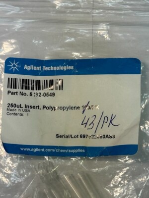 Agilent 5182-0549 250 uL Insert Polypropylene 43/PK | eBay