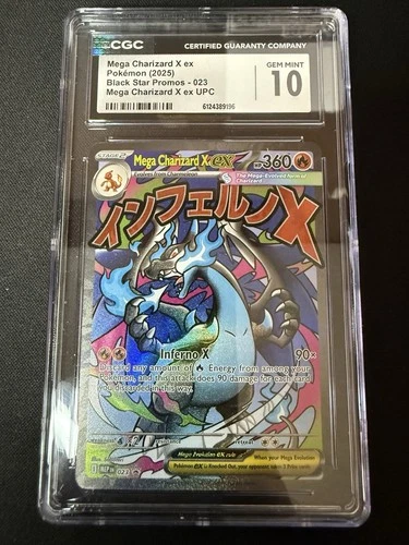 New ListingCGC 10 GEM MINT Mega Charizard X Ex MEP 023 Black Star MEP023 Pokemon Card 009