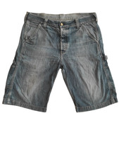 VTG Carhartt Denim Dungaree Burmuda Cargo Shorts Mens Blue Size 33