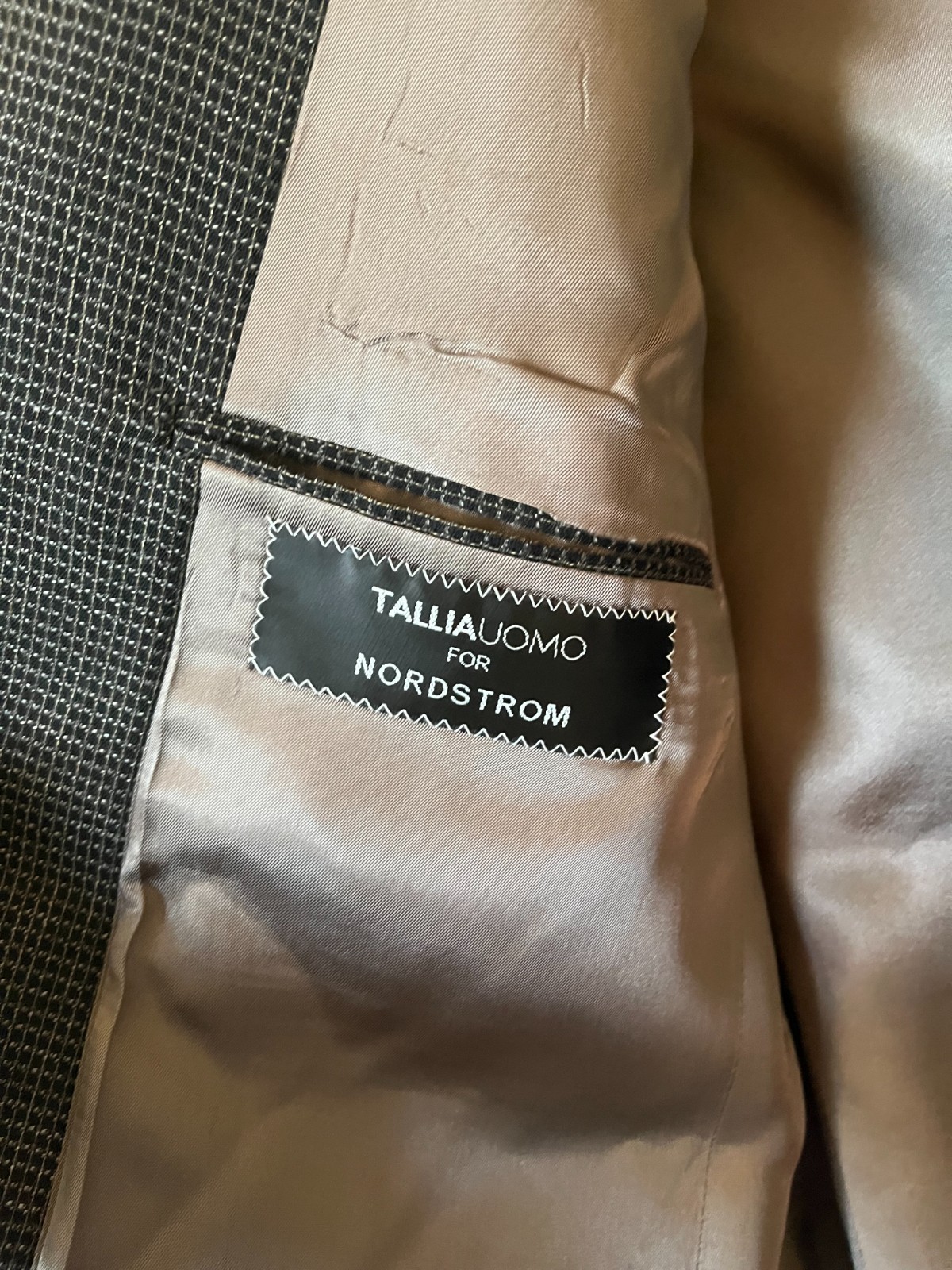 Tallia Uomo Black Checked Blazer Jacket Sport Coat 3 Button 100% Wool 42R