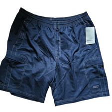 Reebok Men  s XL Swim Trunks NWT Navy Blue Cargo Board Shorts Mesh Lining