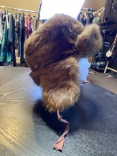 Vintage 1962 Trapper Hat Soviet Russian Ushanka Mouton Real Fur Cold War 70s
