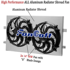 34" Aluminum Radiator Shroud Fan For 99-14 Chevy Silverado 1500 2500 GMC Yukon