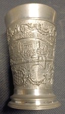 Zinnbecher - Schnapsbecher - Stamperl - "Alt Heidelberg du Feine" - BMF Zinn 94%