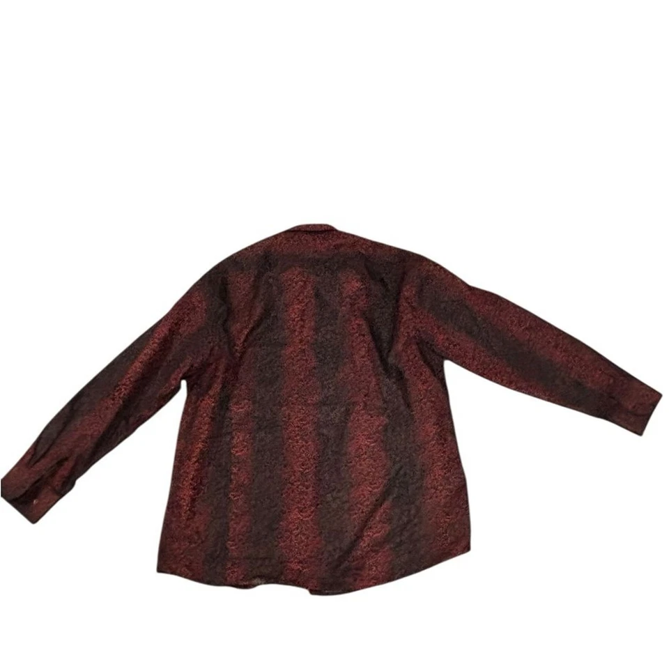 Camisa Leonardo Para Hombre Grande y Alta Roja/Negro Paisley Estampada-Talla 4XL Foto 2 de 4