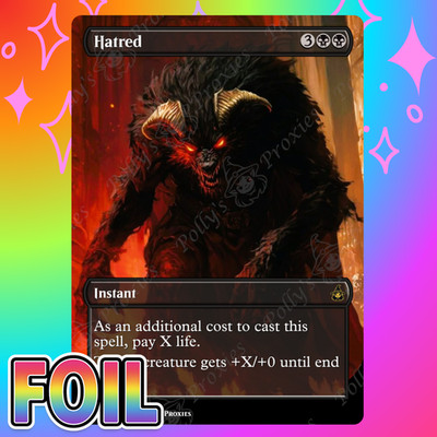 Hatred FOIL Proxy Card with Custom Fantasy Art
