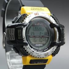Orologio Uomo Vintage anni 90 CASIO Pro Trek PRT-40UJ M.1471 Triple Sensor Qz...